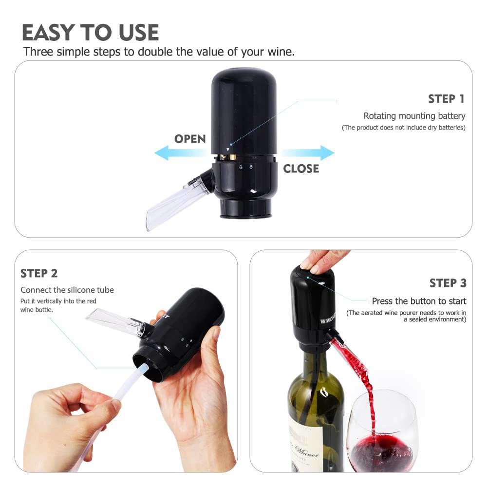 Aeratore e versatore elettrico per vino, distributore di vino ricaricabile con cavo USB e tappo per vino con serratura | Leroy Merlin