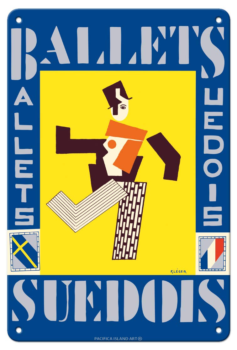 Swedish Ballets Vintage Dance Poster by Fernand Léger c.1920 - Art Print 8 x 12 in Tin Sign Multi MTSA9490