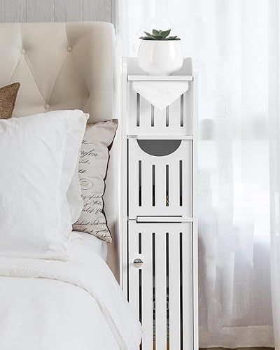 Miniatura 5 de AOJEZOR Gabinete de almacenamiento de baño gabinete de almacenamiento de baño pequeño - Soporte de papel higiénico apto para Mega Roll, Blanco