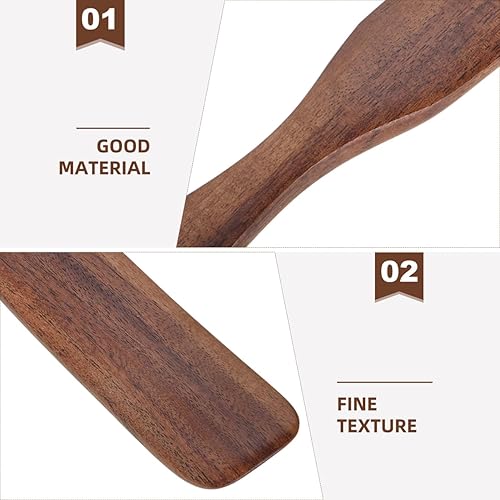 Miniatura 5 de Cabilock - Juego de 2 espátulas para masa madre, espátula de madera para masa agria, antiadherente, mango largo, utensilios de cocina de madera para