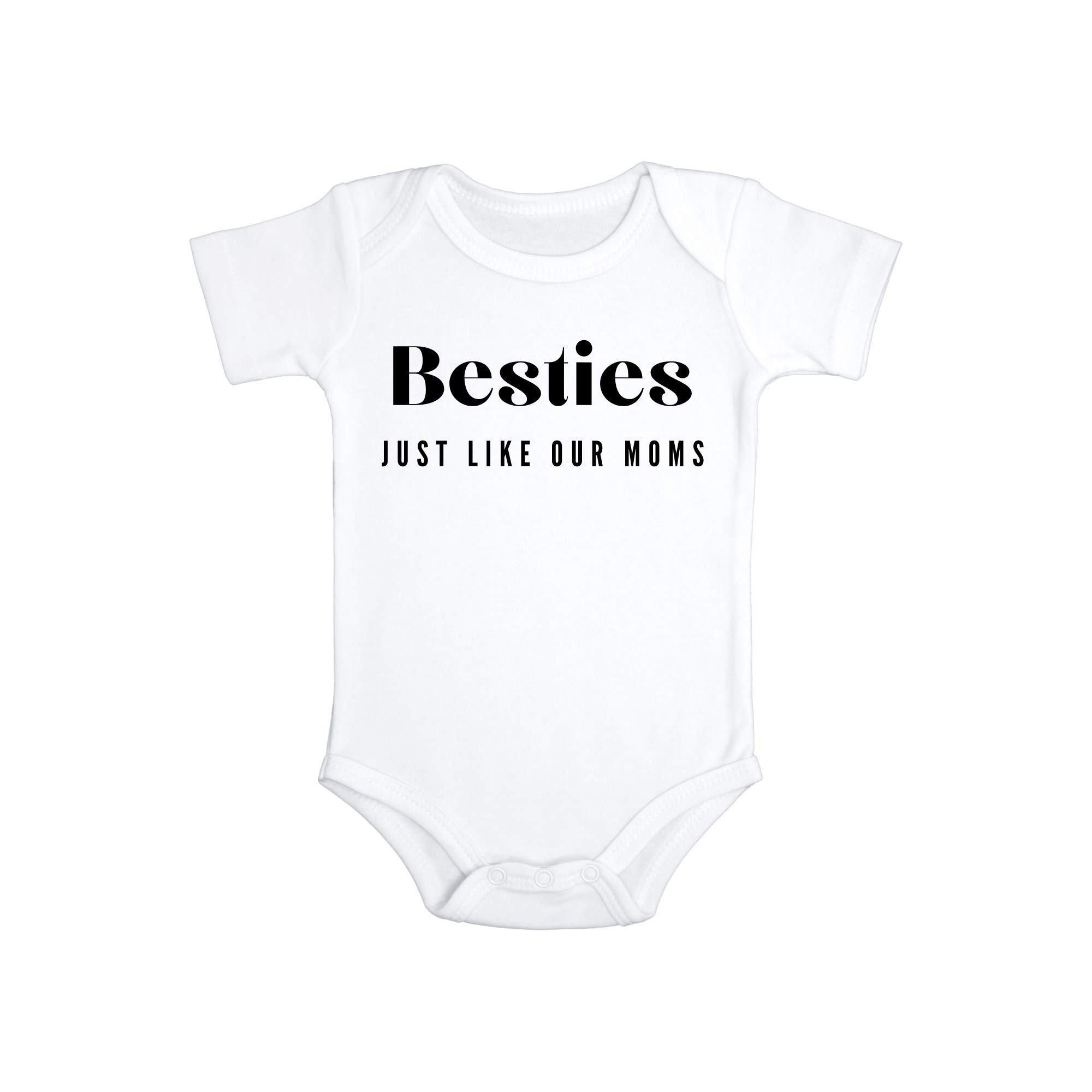 Best Friends Bodysuit | Besties like our Mommy Jumpsuit | Best Friends Gifts | Only 1 Bodysuit (0-3 Months) White