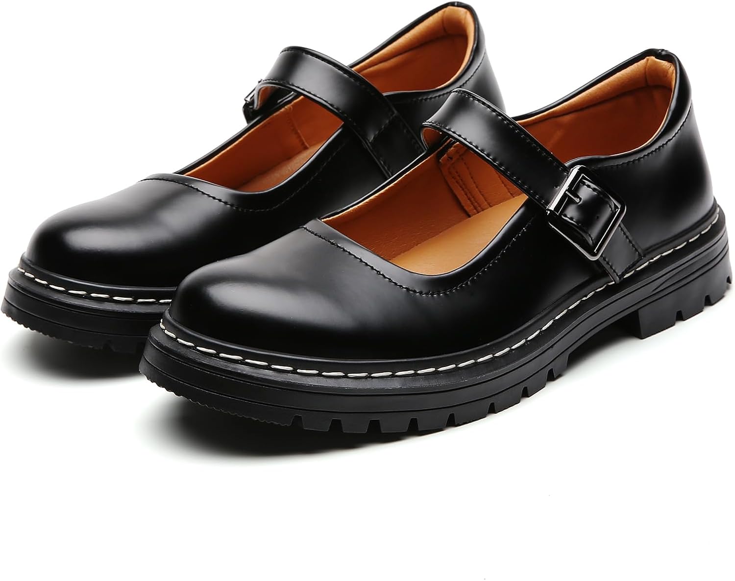 Mary Jane Shoes Women Platform Non-Slip Classics Round Toe Ankle Strap Comfort Casual Oxford Dress Work Mary Jane Flat Shoes - Image 5