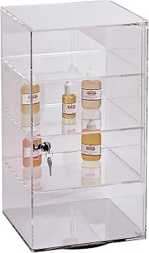 SSWBasics 3-Shelf Acrylic Rotating Tower Display Case Box