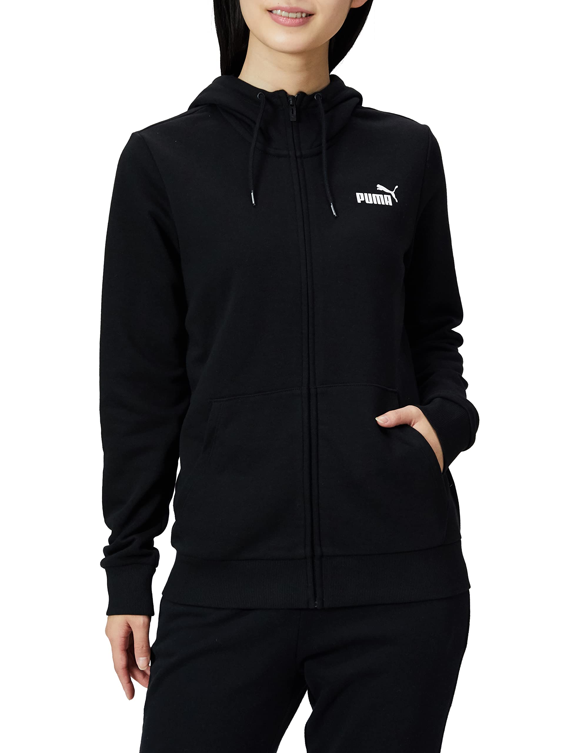 PUMA ネイビー フード付きスウェット 【L】冬秋服 PUMA パーカー 裏起毛 裏フリース フルジップ メンズ/プーマ KA