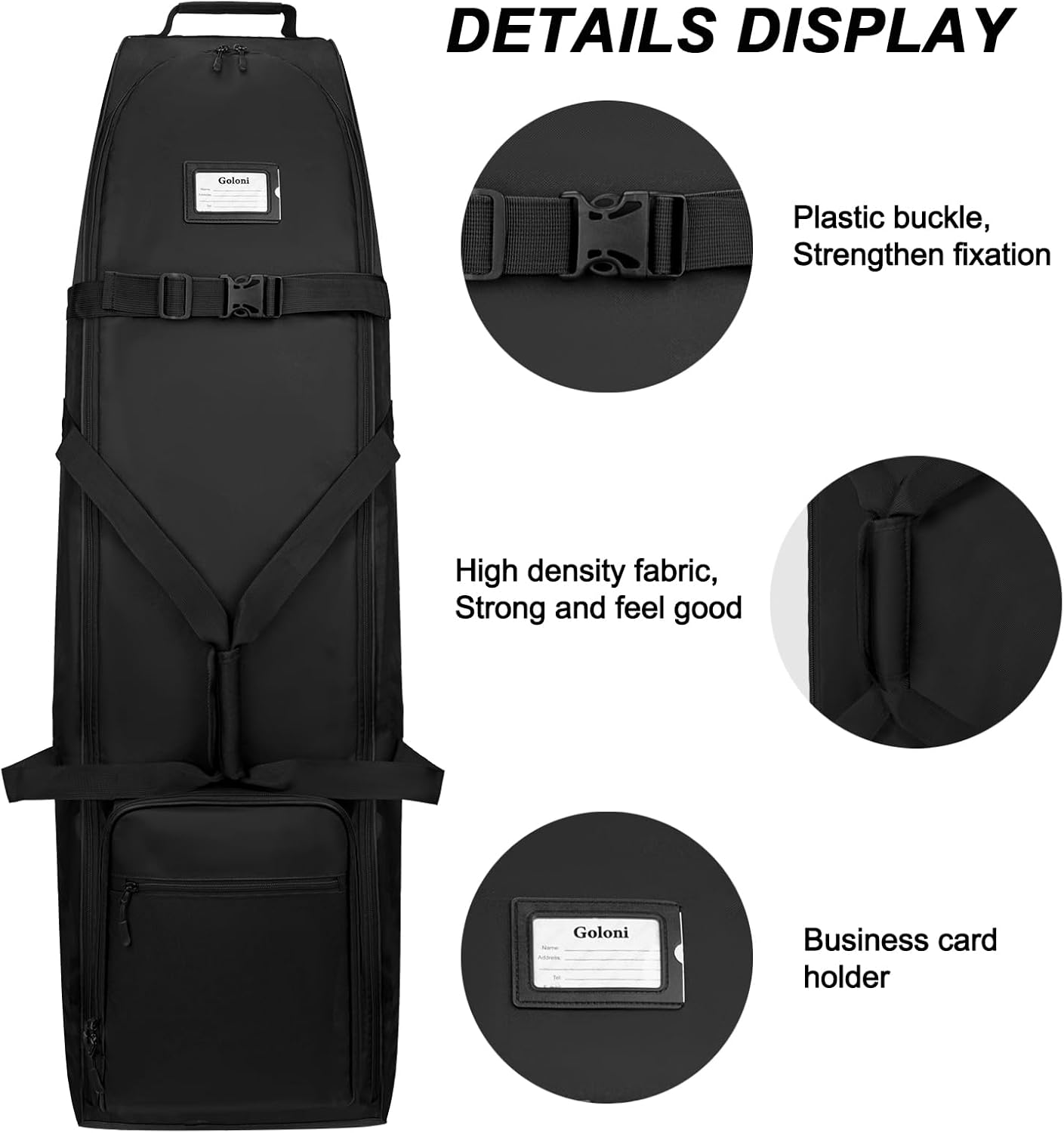 Goloni Golf Travel Bag with Wheels, Airline Approved Golf Club Travel Bag, Carry-On Golf Travel Case