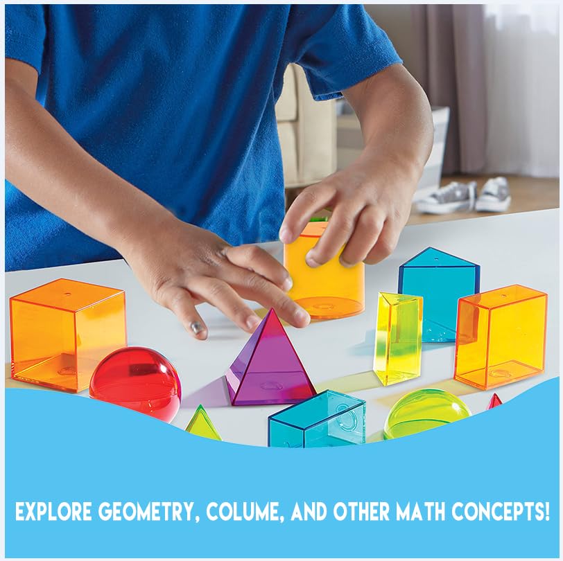Translucent Shapes Pattern Blocks Geometric Shapes For Kids 60 Pcs Translucent Geometric Shapes - 3D Math ...