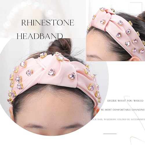 Miniatura 2 de Blindery Diadema anudada con diamantes de imitación, bandas para el cabello con nudo superior, diademas para profesores, accesorios de moda para el
