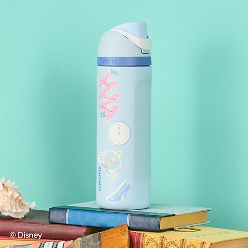Miniatura 5 de Owala Disney Princess FreeSip - Botella de agua aislada de acero inoxidable con popote para deportes y viajes, botella de agua deportiva sin BPA, 24