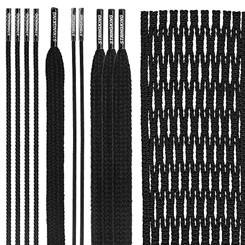 StringKing Type 3s Semi-Soft Lacrosse Mesh Handy Kit with Mesh & Strings (Black)