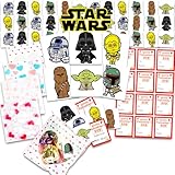 スター・ウォーズ バレンタインデー 教室 ギフト交換 - 24 学生バンドル スターウォーズ 一時的な入れ墨、グッディーバッグ、学校のバレンタインの配布物用ステッカー付き| バレンタインキッズパーティーの記念品