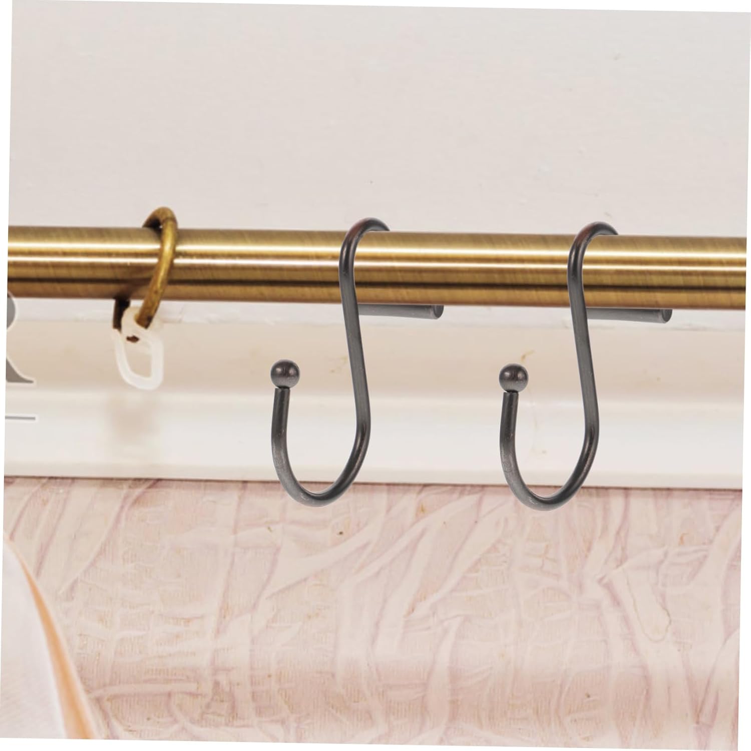 36pcs Sturdy Shower Curtain Hooks Sliding S-Shape Bathroom Rod Hooks and Lightweight for Shower and Window Curtains