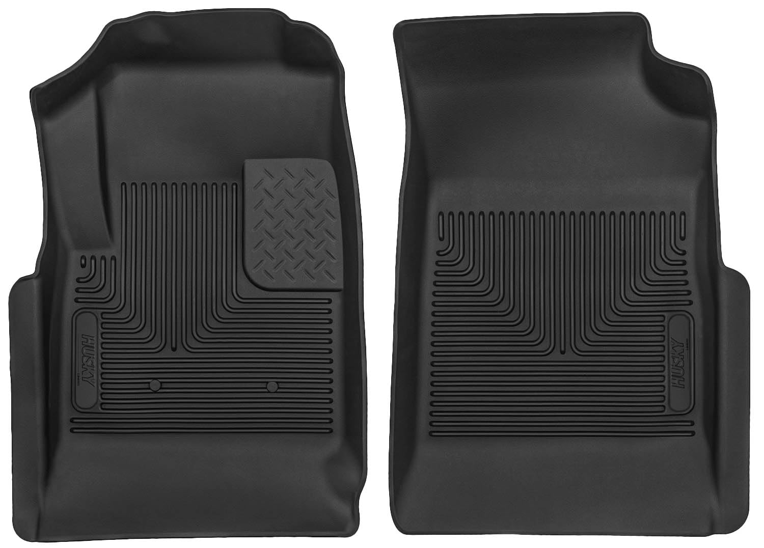 Husky Liners X-act Contour Floor Mats | Fits 2015-2022 Chevrolet Colorado & GMC Canyon Crew/Extended Cab | Front Row, 2-pc Black - 53121