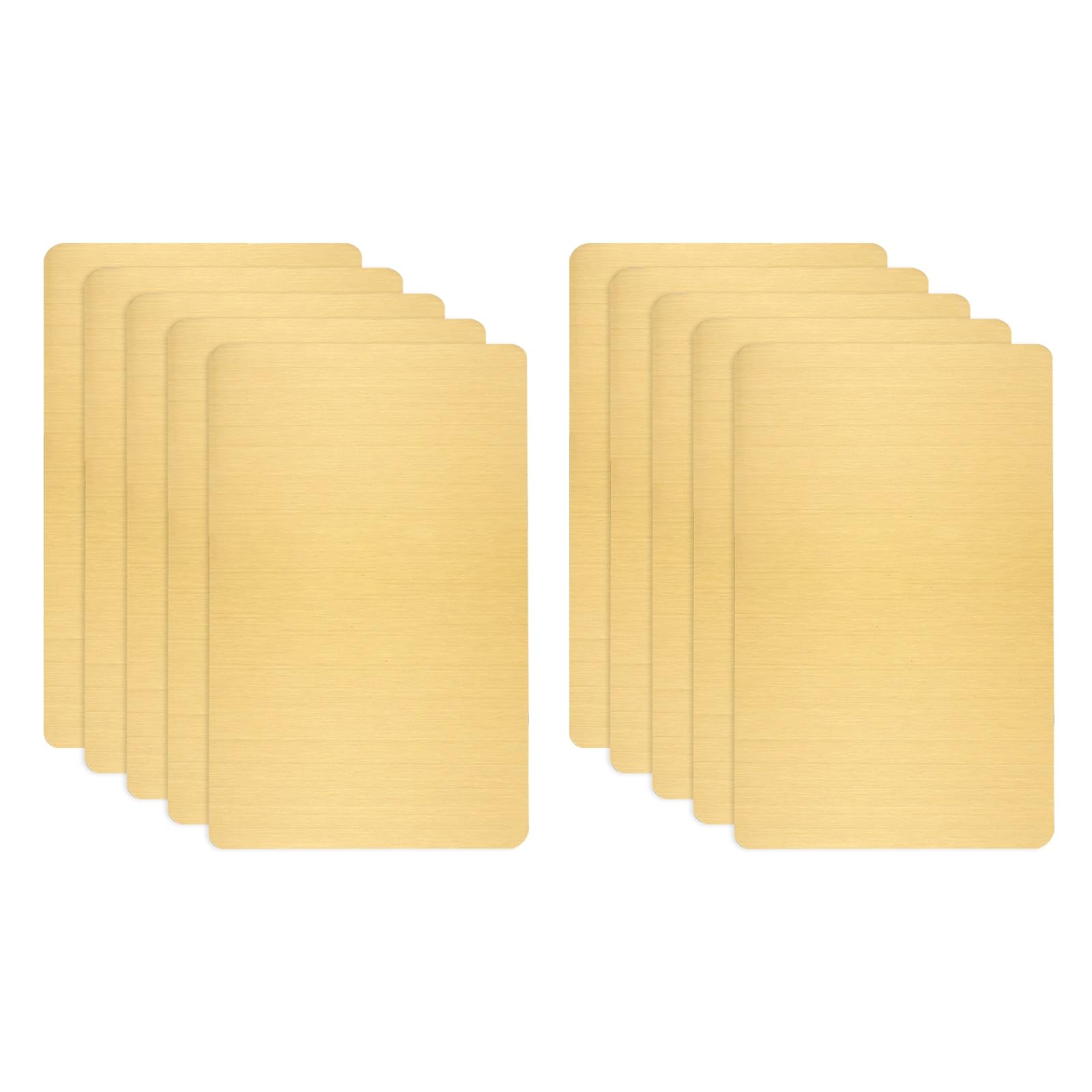sourcing map 10pcs Metal Business Card Blanks, 88mm x 53mm x 0.5mm Stainless Steel Engraved Metal Business Visiting Name Cards for House Office DIY Gift Invitation(Brushed Gold)