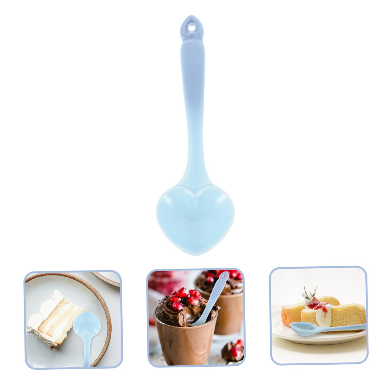 KICHOUSE Heart Shaped Dessert Spoon Honey Spoon Coffee Spoons Asian Soup Spoon Spoon Demitasse Spoons Mini Spoon Porcelain Spoon Spoons Sugar Stirring Spoon Blue Ceramics