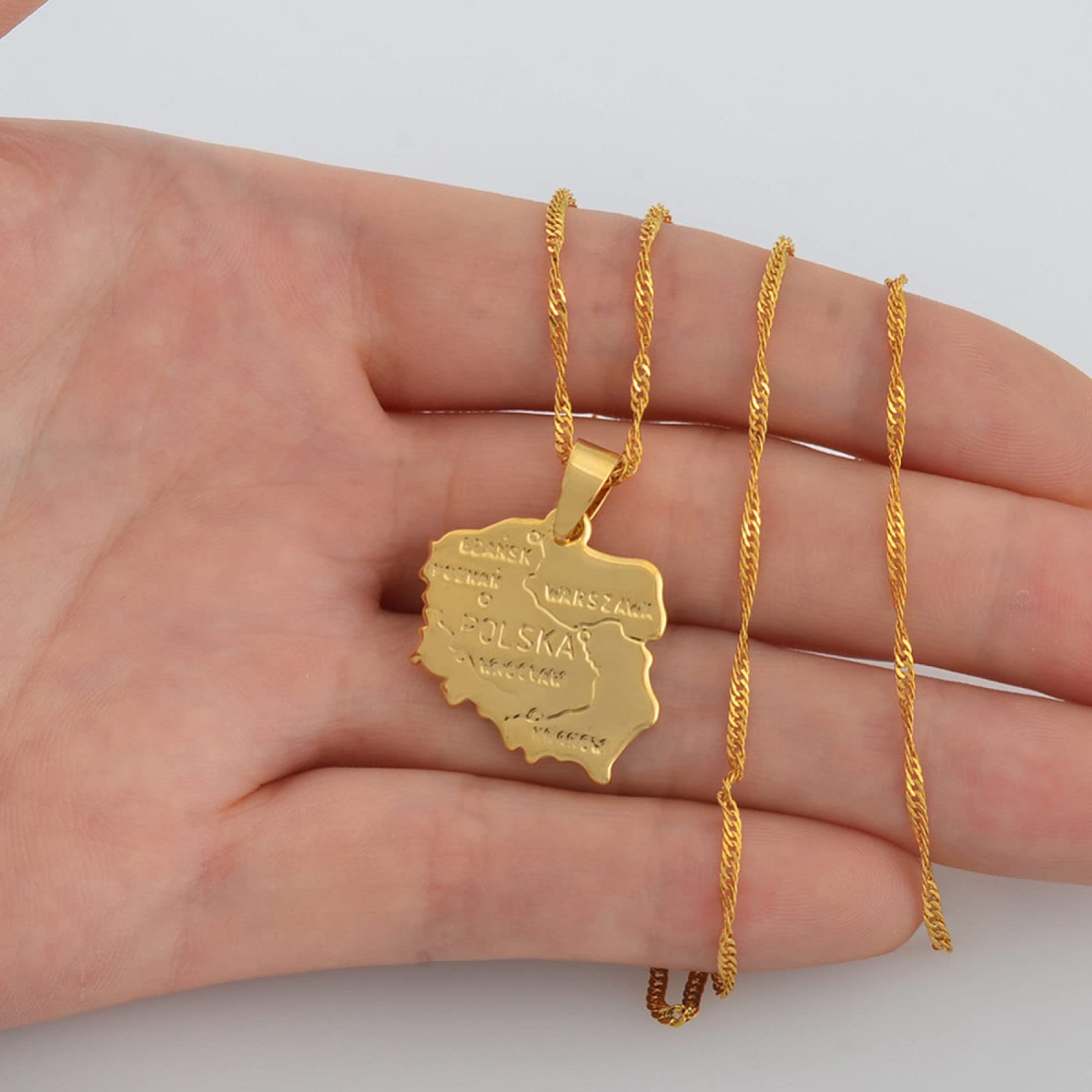 Bodmind Collier Pendentif Carte De L’Île De Corse – Bijoux Hip Hop Vintage Plaqué Or/Argent, Cadeau Tendance Homme Femme