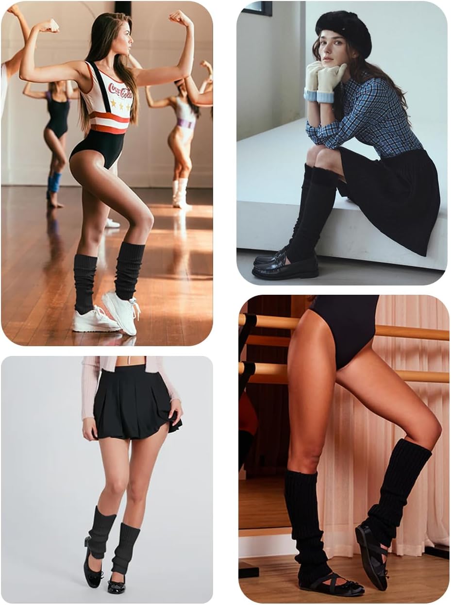 v28 Women Juniors Neon Ribbed Leg Warmers for 80s Eighty's Party Sports Yoga - Image 3