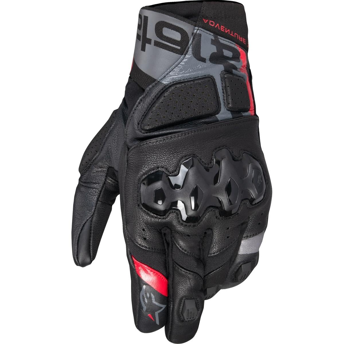 Alpinestars Belize v3 Drystar wodoodporne rękawice motocyklowe, czarny/szary/czerwony, S