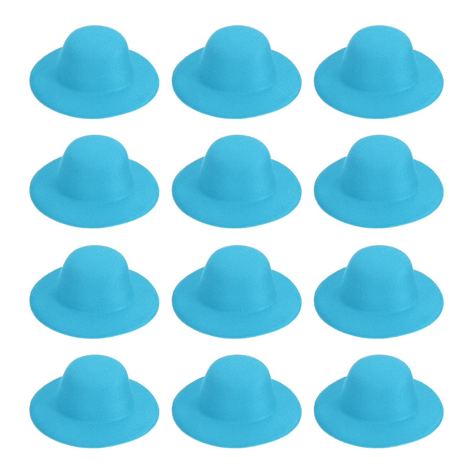 PATIKIL 3.1 Inch Mini Formal Hats, 12 Pcs Miniature Doll Hats Mini Top Hat for Crafts Hair Accessories Decorate Doll Snowman, Lake Blue