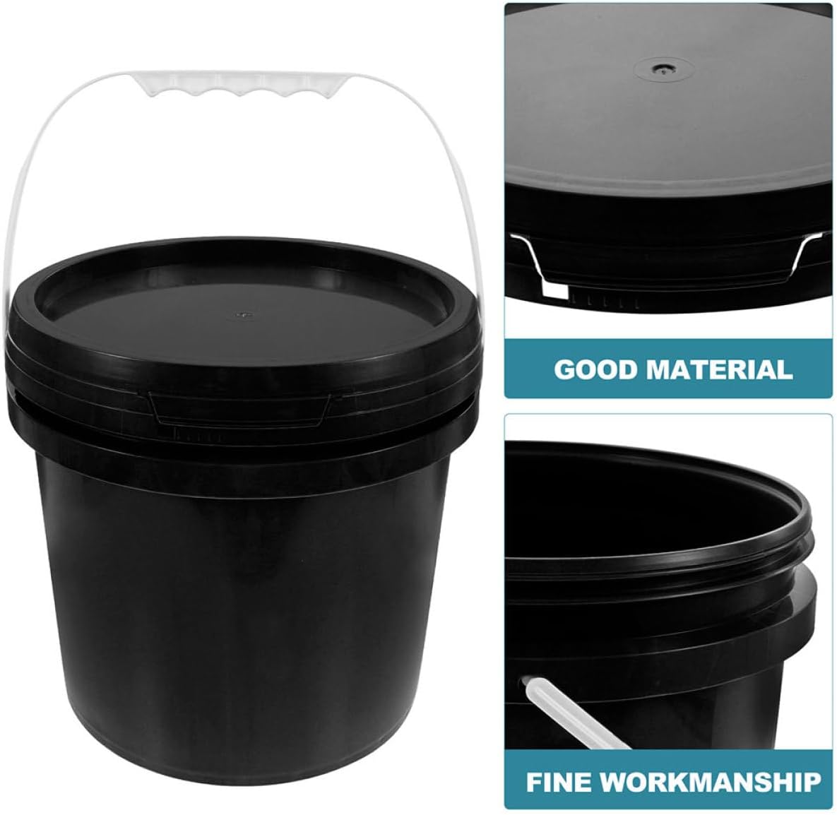 Handheld Plastic Paint Bucket with Airtight Lid Food-Grade Container for Paint Storage Mixing Transporting Liquids Durable Easy to Clean Design