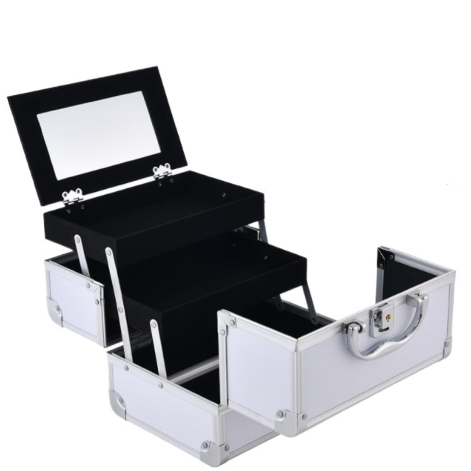 DANNMPX Nail Polish Portable Nail Polish Storage Box With Lock For Art Cosmetics Set Supplies Organizer(White)