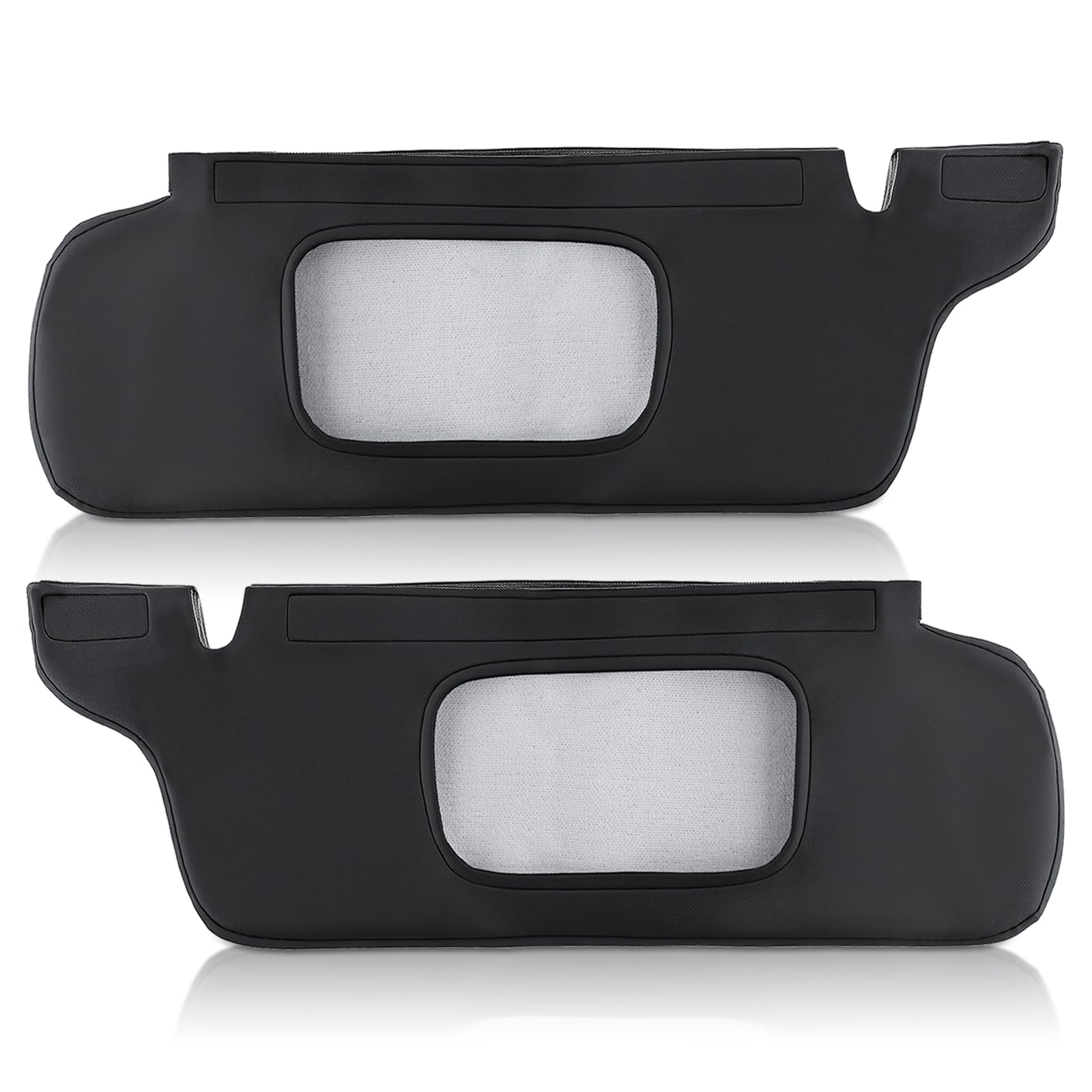 GoaMotors for Ford Mustang 1994-2004 Pair Black Leather Sun Visor Cover Replacement Left Driver & Right Passenger Side Car Sun Visor Cover