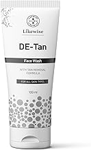 Likewise DE-Tan Face Wash With Tan Removal Formula For Glowing Skin | Face Wash For Dry, Oily, Acne Prone & Combination Skin | Face Wash For Men & Women | 100ml
