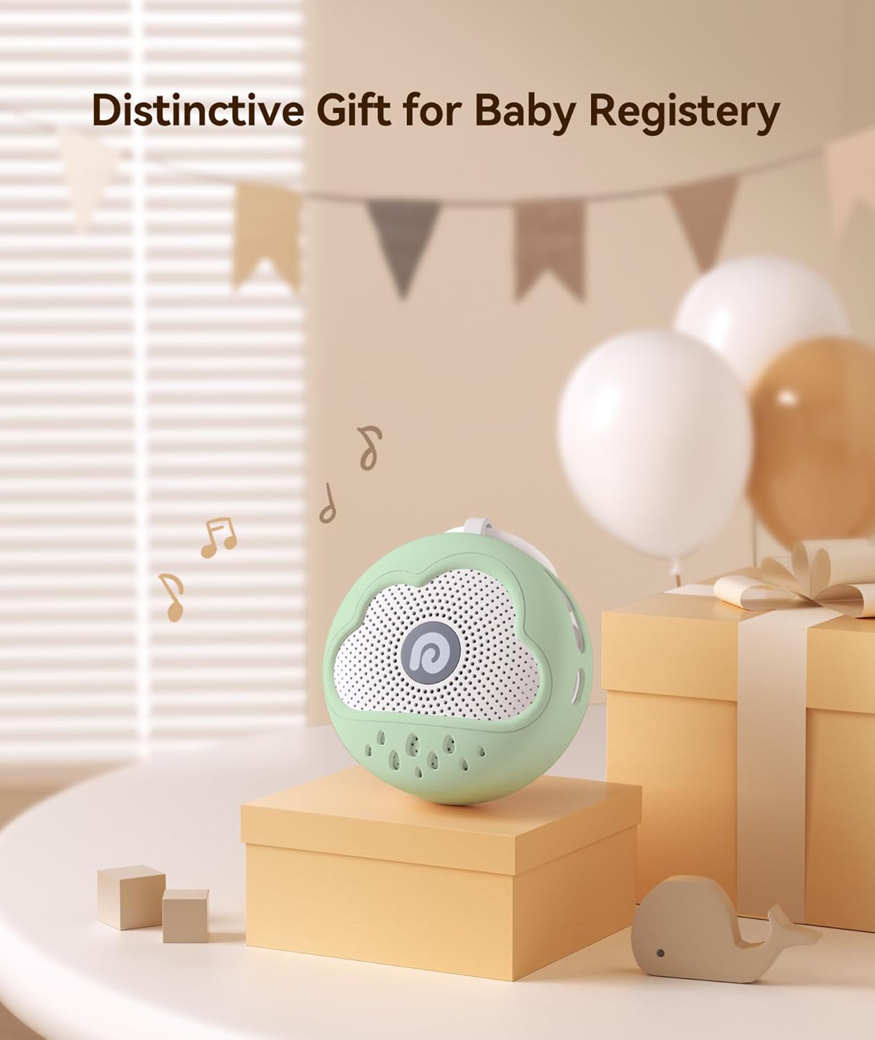 Dreamegg White Noise Machine - Portable Sound Machine Baby with Safe Silicone Cover, Features Powerful Battery, 21 Soothing Sound, Noise Canceling for Sleeping, Baby Registry Gift, Nursery(Green)