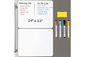 2 Pack Reusable Magnetic Dry erase Sheet for Fridge - 14''x11'' Whiteboard Sheet