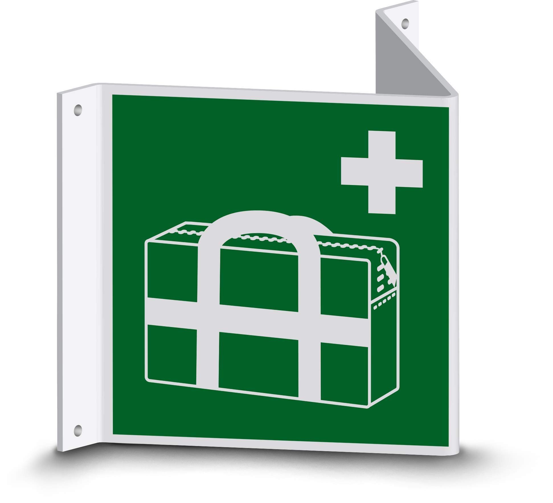 Rettungszeichen - Medizinischer Notfallkoffer (E027) - Nasenschild - 20 cm - langnachleuchtend