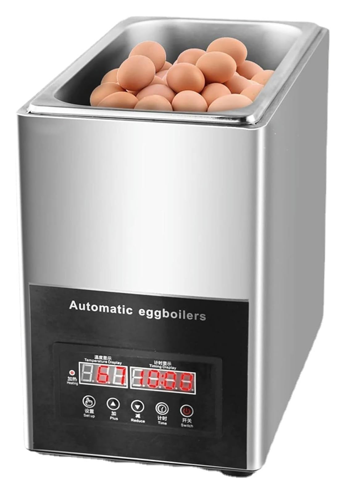 50 cuochi per uova a molla commerciali cuochi per uova a molla a caldo smart 9L cuochi per uova a molla a grande capacità cotti cotti di tipo soft-boiled intere uova bollite, per Snack bar, tribunali
