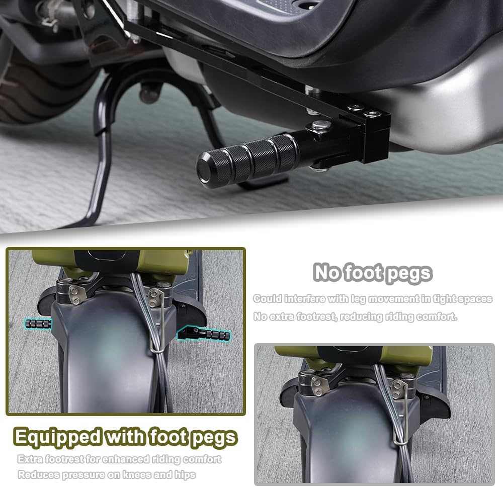 Xitomer Foldable Footpeg Compatible with Honda Ruckus Foot Peg For Zoomer NPS50 2003-2024 Ruckus 50 Rider Footrests Adjustable Highway Peg Mounts