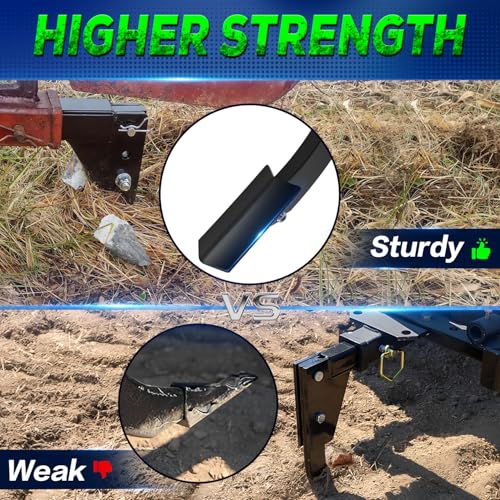 Image of 3 Point Trencher Ripper Attachment fit 2 inch Receivers, Hitch Mounted Ripper for Tractor Lawn Mower ATV UTV, Adjustable Subsoiler Plow with Replacement Plough Blade in Garden Farm Bury Pipes Sow Seeds