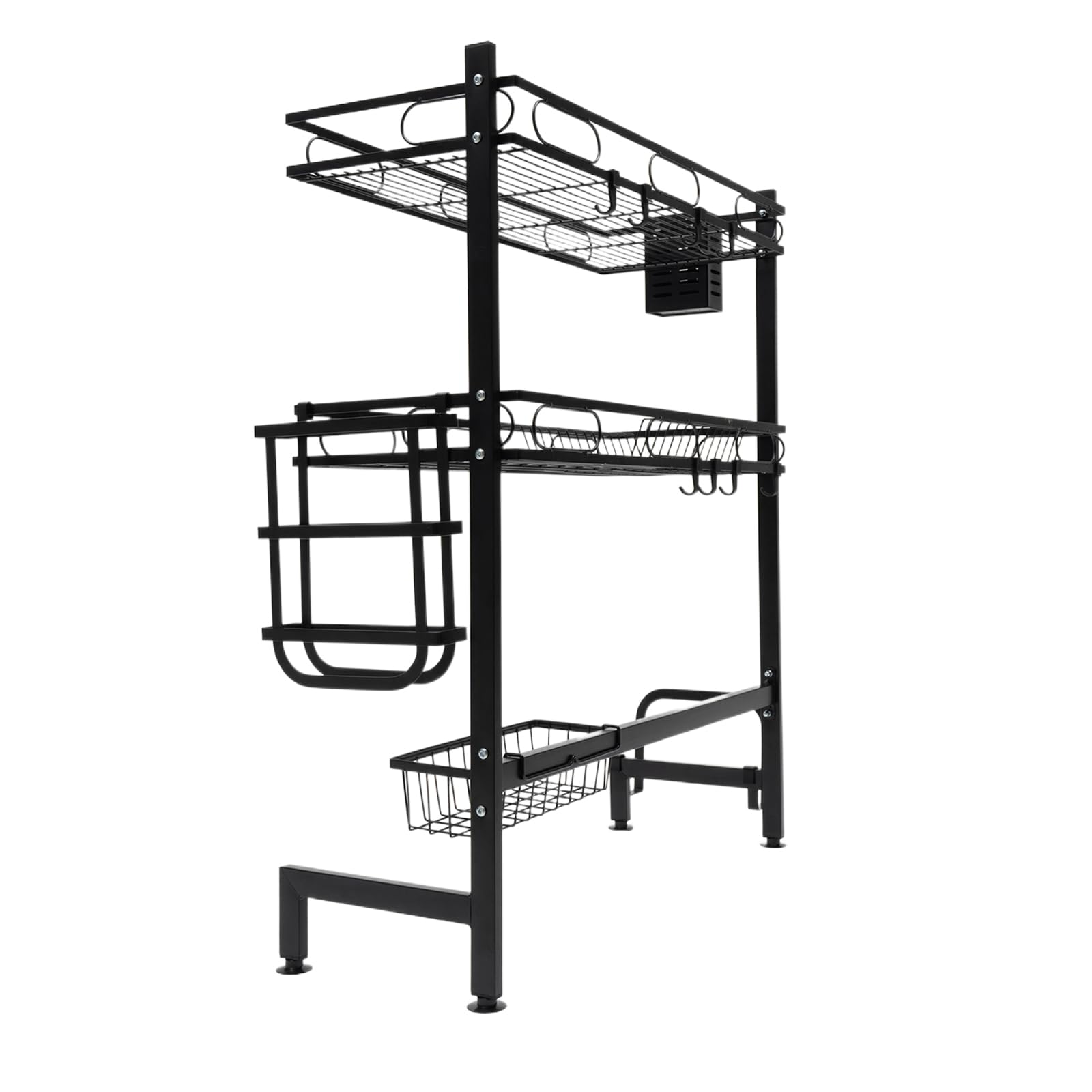 Escurridor de platos sobre el fregadero, 2 niveles, escurridor para fregadero, organizador de cocina con soporte de cocina, longitud 62 cm, 82 cm (62 cm)