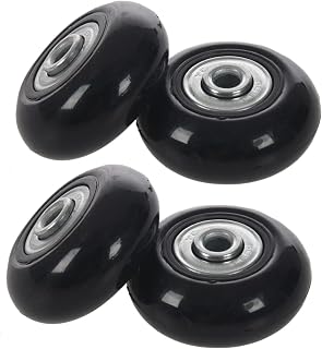GROCKSTR 4Set 45X19mm Luggage Suitcase/Inline Outdoor Skate Replacement Wheels Black