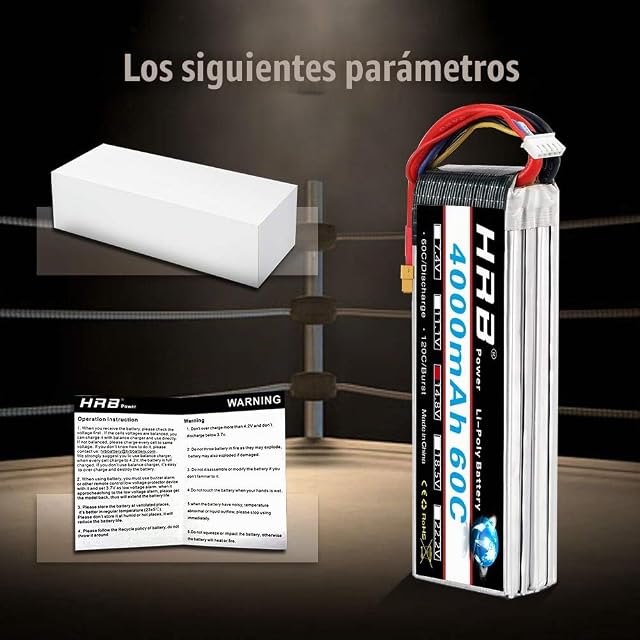Foto 6 de 6 de HRB 2pcs 4S 14.8V 4000mAh 60C Batería Lipo con XT60 Plug para RC Helicóptero Avión Coche Barco Barco