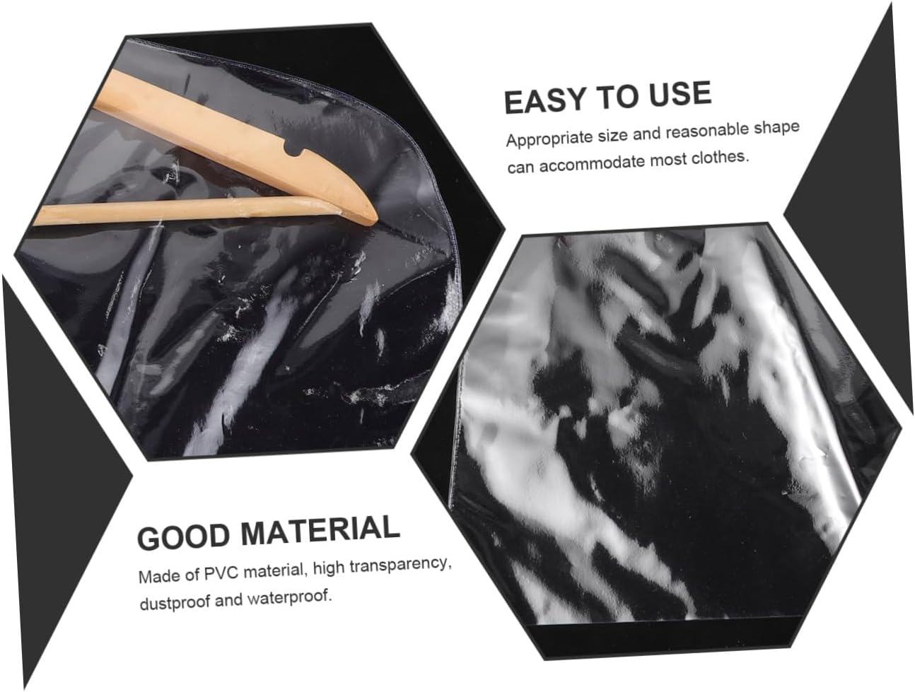 10pcs Clothes Covers for Hanging, Dustproof Garment Protectors with 18-Micron PEVA Material, Short Shoulder-Length Design 51X36Cm, Suitable for Suits and Jackets Storage at Home
