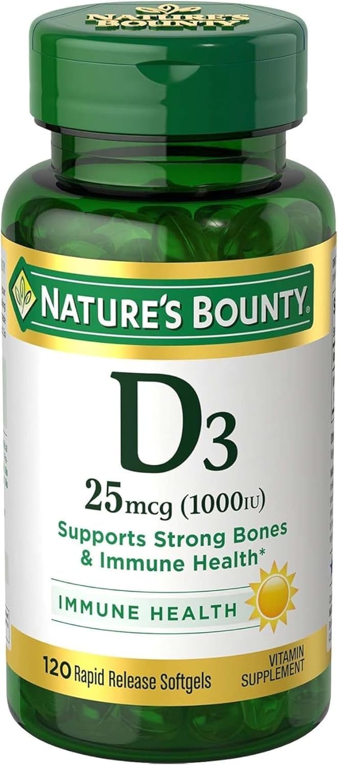 Nature's Bounty Vitamin D3 1000 IU Immune Health, 120 Softgels ( Pack of 1 )