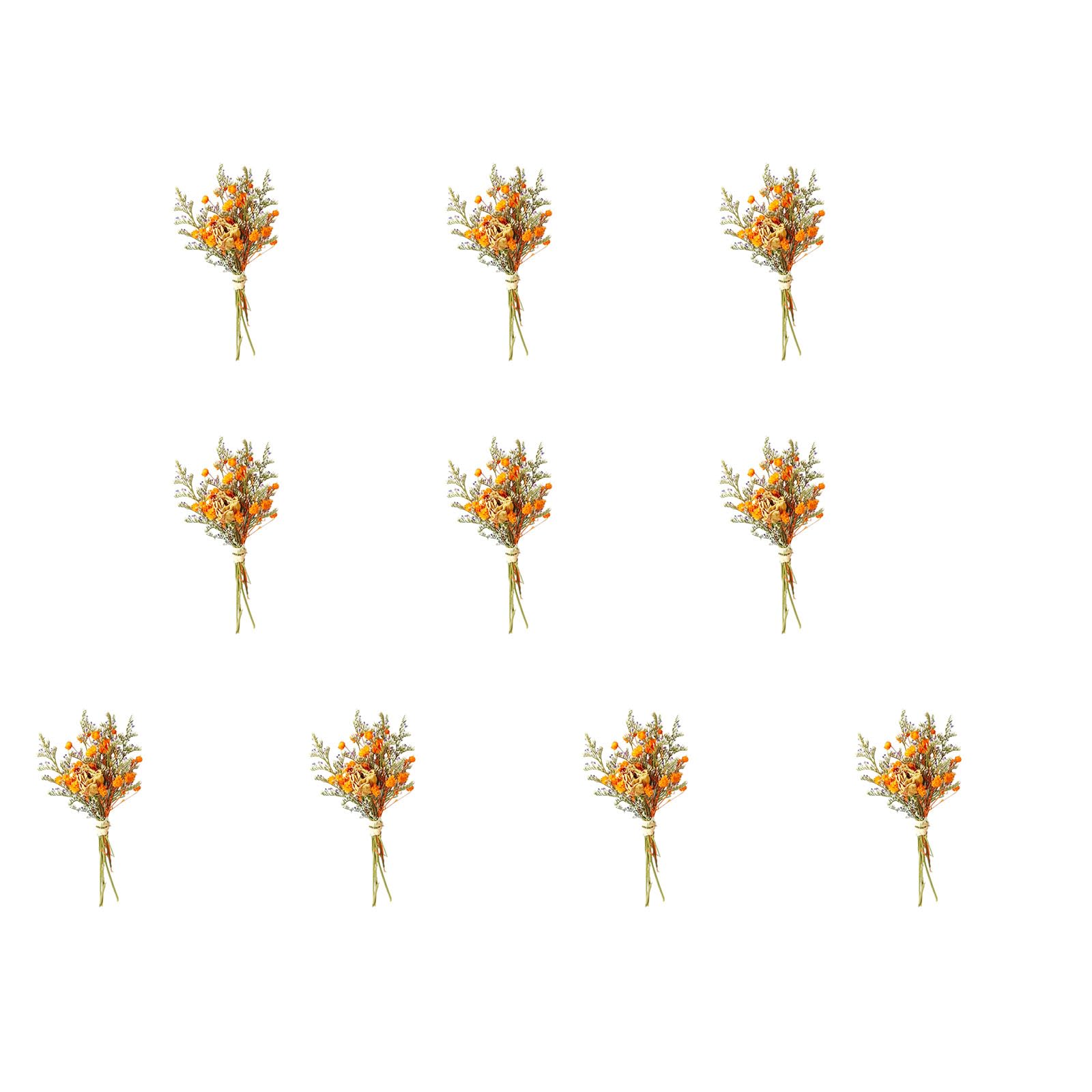 NEWFT 10Pcs Miniature Dried Bouquets 10cm High Dried Flower Bunches Floral Arrangements For Wedding Valentines Wrapping