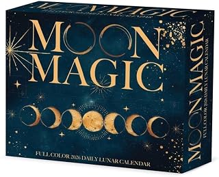 Willow Creek Press, Moon Magic 2026 Desk Calendar, 6.18'' X 5.43'', Daily Calendar with Adhesive Binding