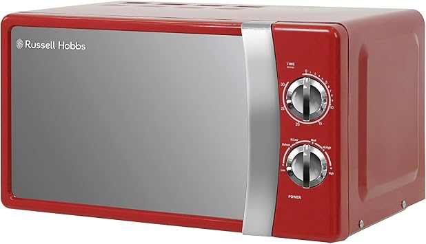 Russell Hobbs RHMM701R 17 Litre 700 W Red Solo Manual Microwave with 5 Power Levels, Ringer & Timer, Defrost Setting, Easy Clean main image 0