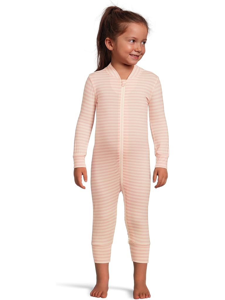 Pink Hanna Andersson Striped 2-Way Zip Sleeper in HannaSoft&#8482; (Infant/Toddler)