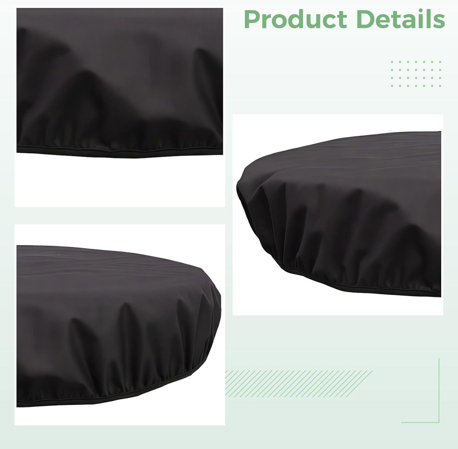 48 Inch Round Outdoor Fire Pit Cover, 56 X 4 Inches, Waterproof Oxford Fabric 600D, Windproof, Snow Mud Resistant, Long-Lasting Black