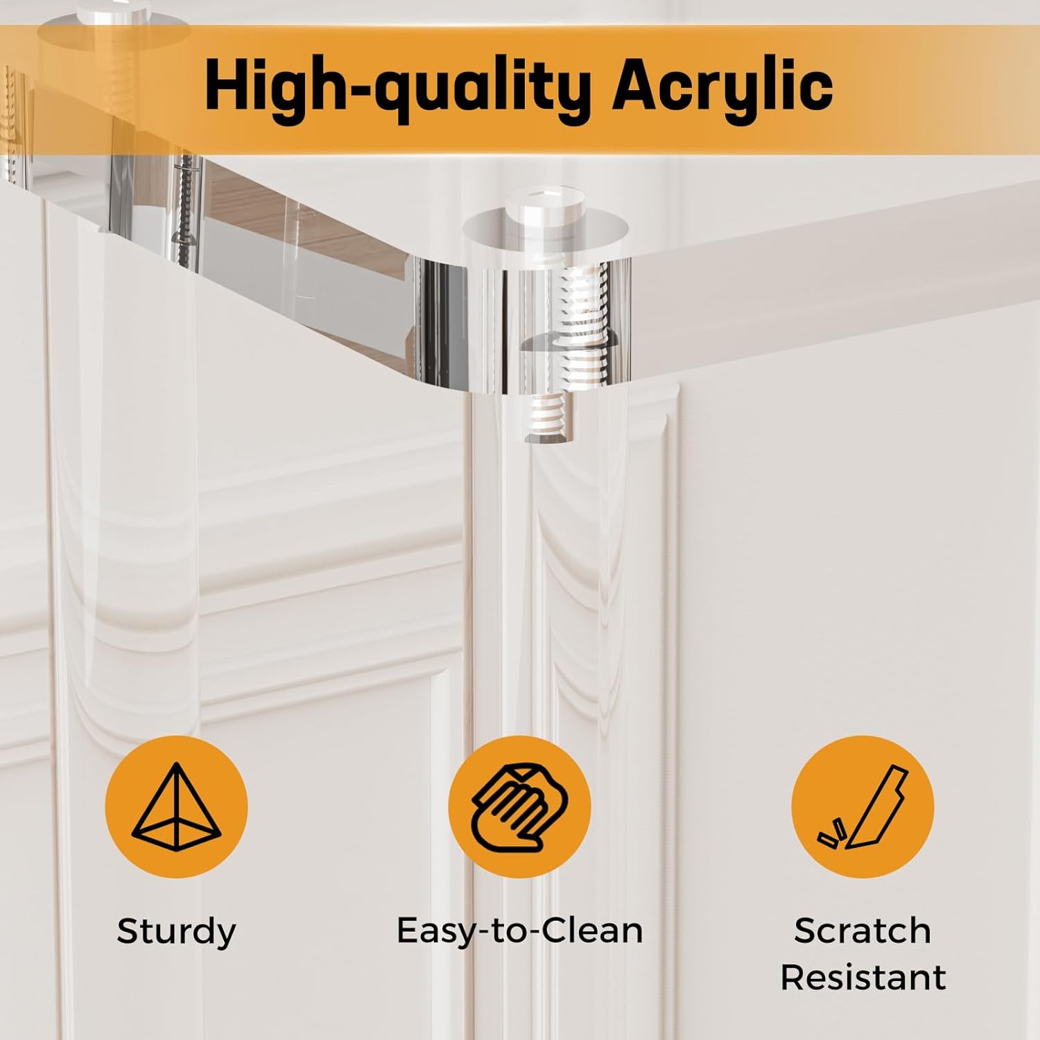 Acrylic Narrow Console Table,7.6" D x 39.4" W x 31.2" H Modern Acrylic Sofa Table,2-Tier Clear Entryway Lucite Desk for Sofa, Hallway, Living Room