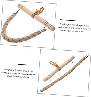 Vista 2 de Soporte para toallas de papel de cordel, soporte de pared para papel higiénico, decoración de madera, soporte para toallas de papel, cuerda náutica