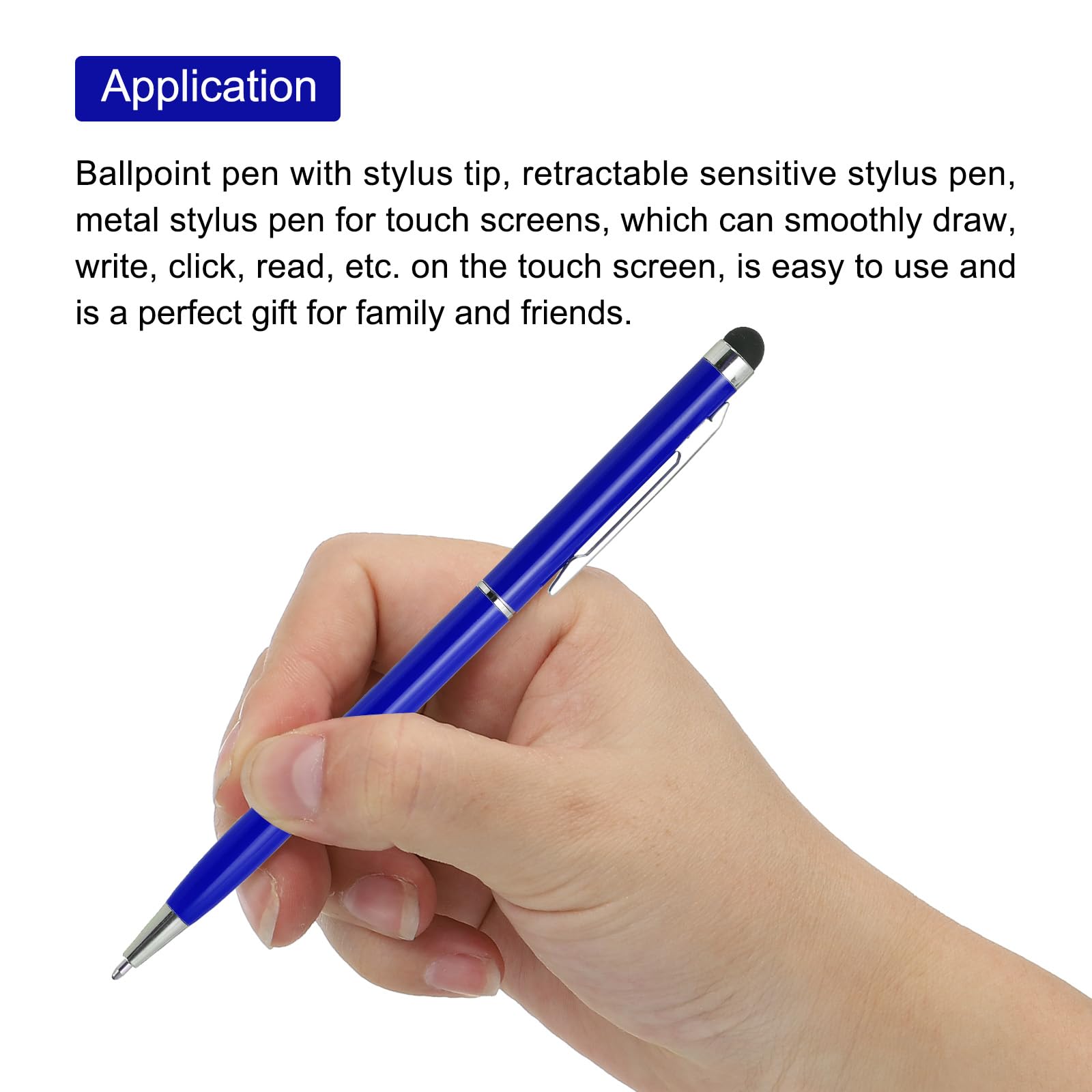 QUARKZMAN Stylus-Stift 6er Set – Metall, Einziehbar, Mit Kugelschreiber, Für Alle Touchscreens