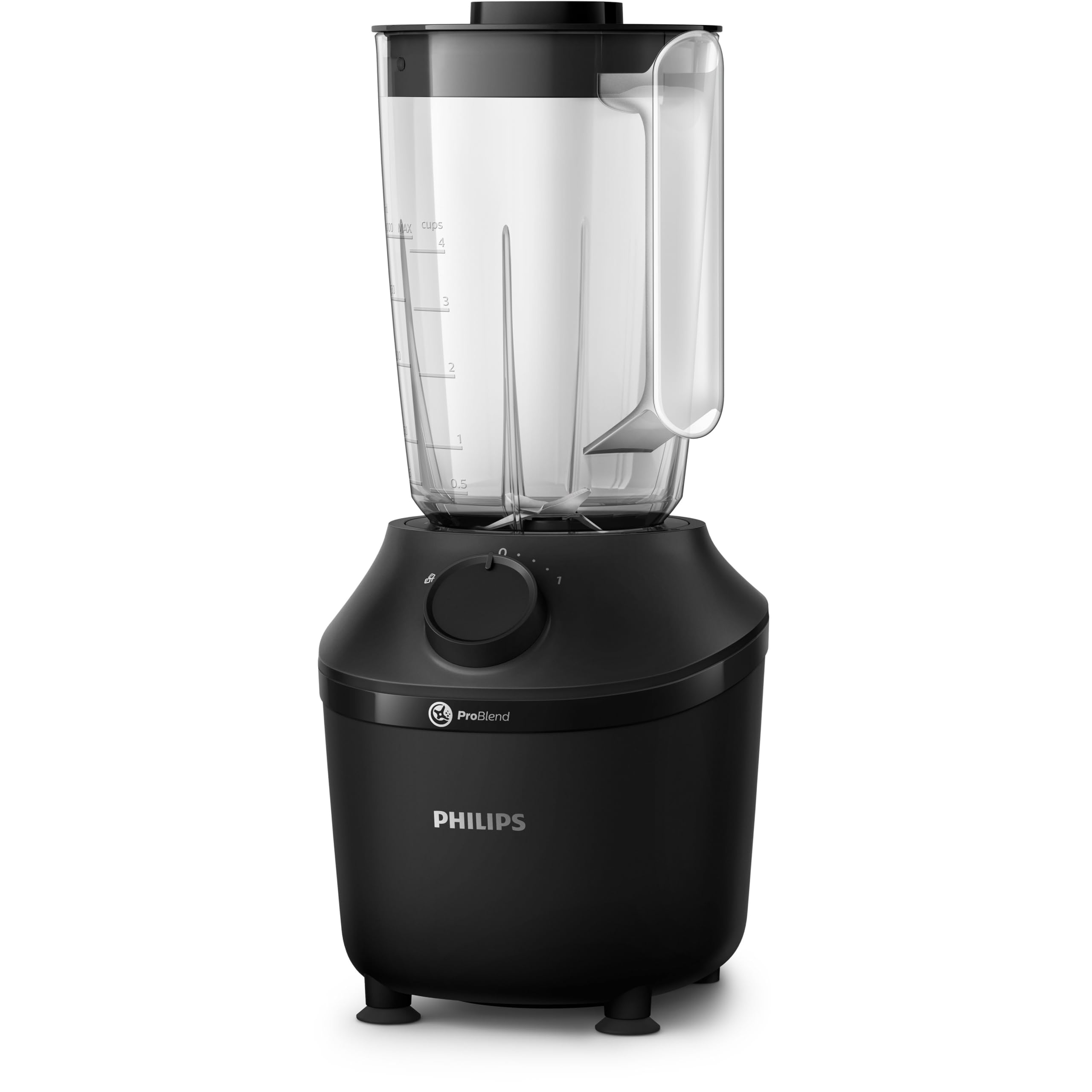 Philips Frullatore Con Base, 450 Watt, Tecnologia Problend, 1,9 Litri Serbatoio In Plastica, Incl. Bottiglia Per Bere, Nero (HR2041/41)