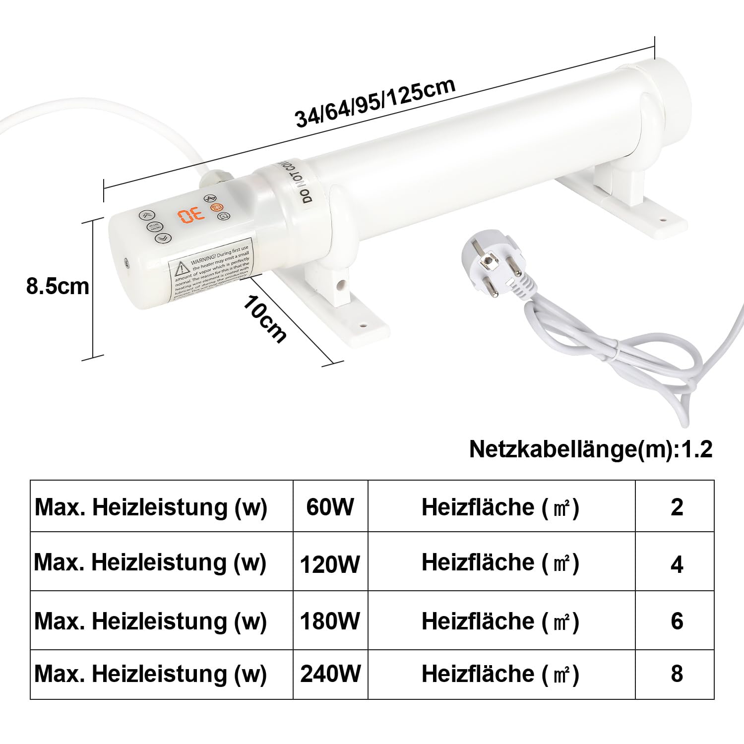 Gewächshausheizung 240W mit Timer & digitalem Temperaturregler