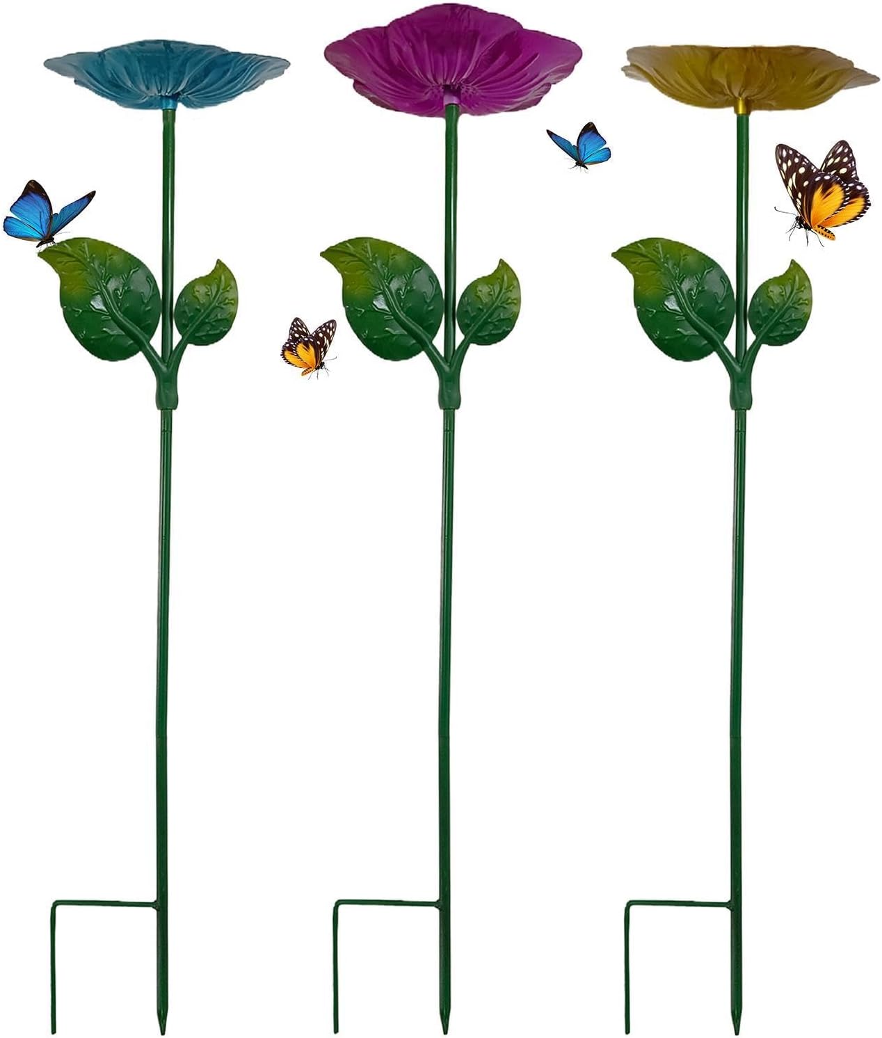 Pollinator Watering Station,3 Piece Flower Shape Butterfly Feeder - Bee Hydration Station - for Outdoor Backyard Patio Deck Butterfly Farm Pond Fountain