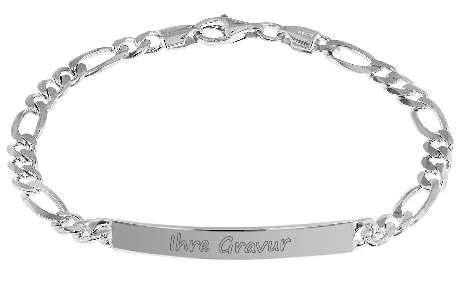 trendor Gravur-Armband 925 Silber Namensarmband für Herren 21 cm 35958-21