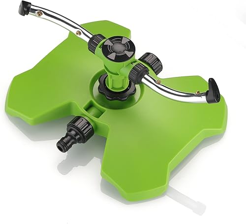 HH Together - Rociador de jardín giratorio de aluminio mejorado 360 rociadores de agua para césped de gran área - Sistema de riego de jardinería